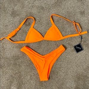 NWT zaful orange triangle bikini